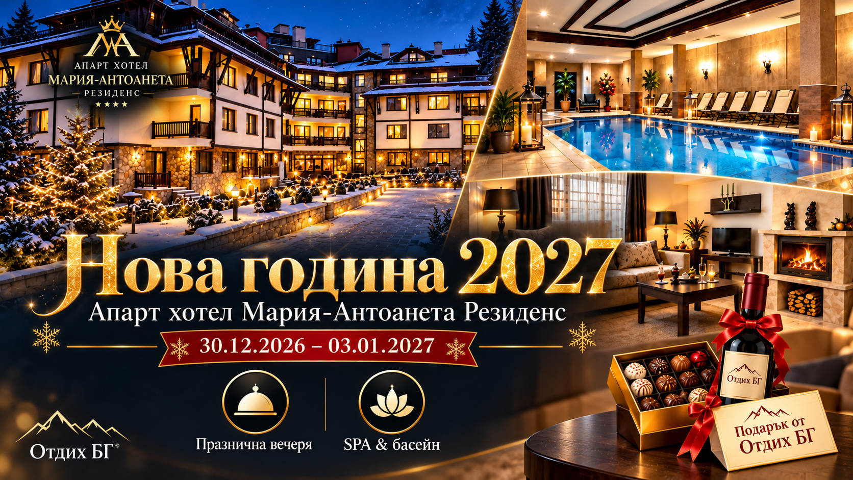 Нова Година в хотел Мария Антоанета Резидентс Банско
